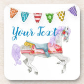 Aangepaste Sjabloon voor carrouselpaarden Bier Onderzetter (Voorkant)