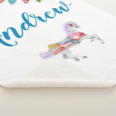 Aangepaste Sjabloon voor carrouselpaarden Sherpa Deken (3/4)