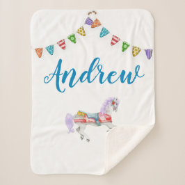 Aangepaste Sjabloon voor carrouselpaarden Sherpa Deken