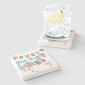 Aangepaste Sjabloon voor carrouselpaarden Stenen Onderzetter (Zijkant)