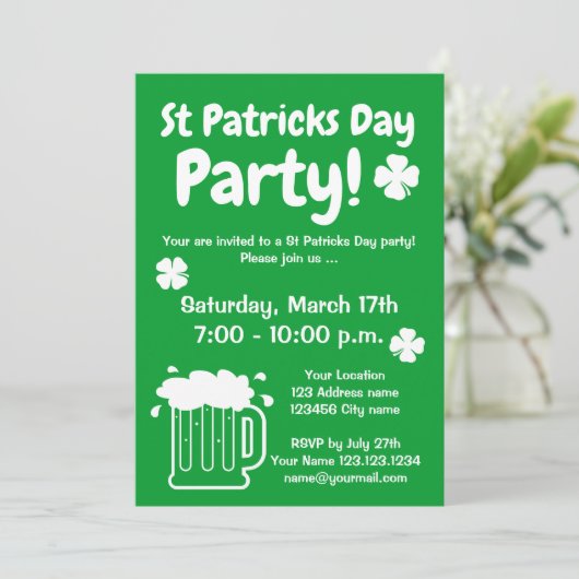 Aangepaste sjabloon voor feestdagen in St Patrick' Kaart (Staand voorkant)