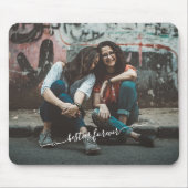 Aangepaste Sjabloon voor foto's en namen aanpassen Muismat (Voorkant)