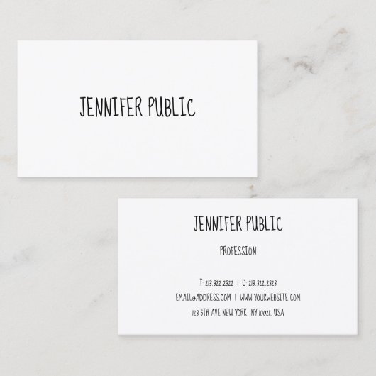 Aangepaste Sjabloon voor handmatige verwerking Gem Visitekaartje (Voorkant / Achterkant)