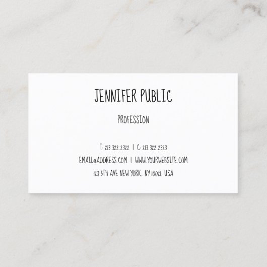 Aangepaste Sjabloon voor handmatige verwerking Gem Visitekaartje (Achterkant)