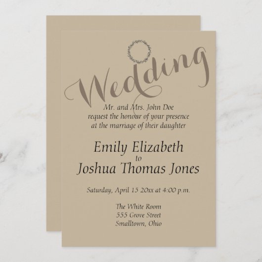 Aangepaste Sjabloon voor het uitnodigen van bruilo Kaart (Voorkant / Achterkant)