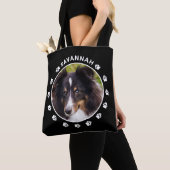 Aangepaste sjabloon voor huisdierfoto met witte po tote bag (Dichtbij)