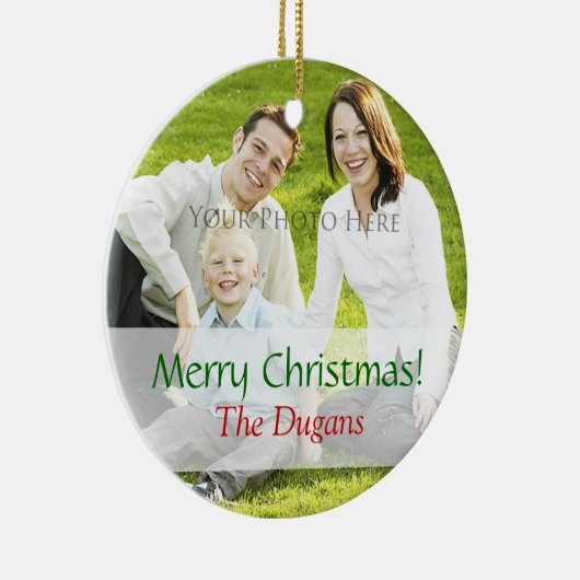 Aangepaste Sjabloon voor kerstfotoversiering Keramisch Ornament (Rechts)