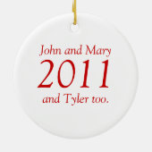 Aangepaste Sjabloon voor kerstfotoversiering Keramisch Ornament (Achterkant)