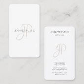 Aangepaste Sjabloon voor modern elegant monogram o Visitekaartje (Voorkant / Achterkant)