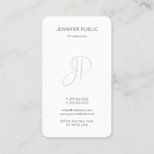 Aangepaste Sjabloon voor modern elegant monogram o Visitekaartje (Achterkant)