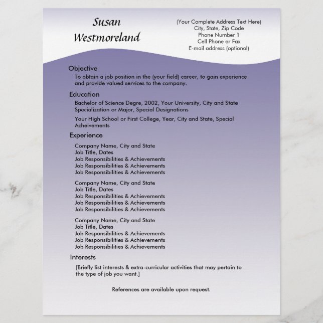 Aangepaste Sjabloon voor Navy Wave-hervatting (Voorkant)