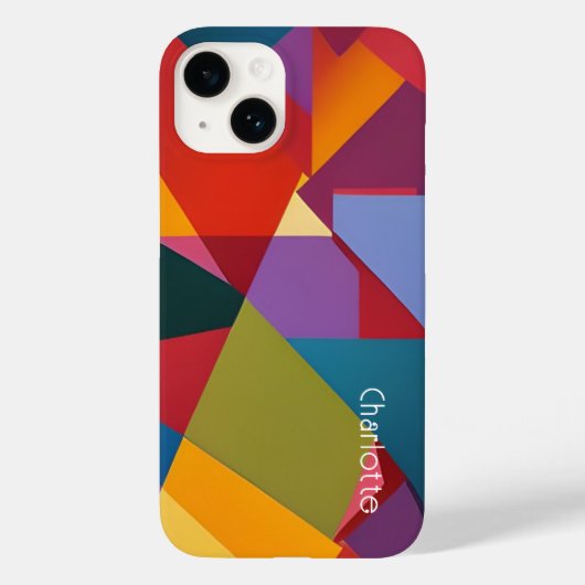 Aangepaste Sjabloon voor ontwerptekst van Cubism D Case-Mate iPhone Case (Achterkant)