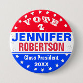 Aangepaste Sjabloon voor President kiezen Ronde Button 7,6 Cm (Voorkant)