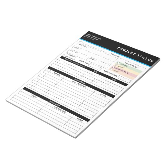Aangepaste sjabloon voor projectstatusrapport Note Notitieblok (Schuin)