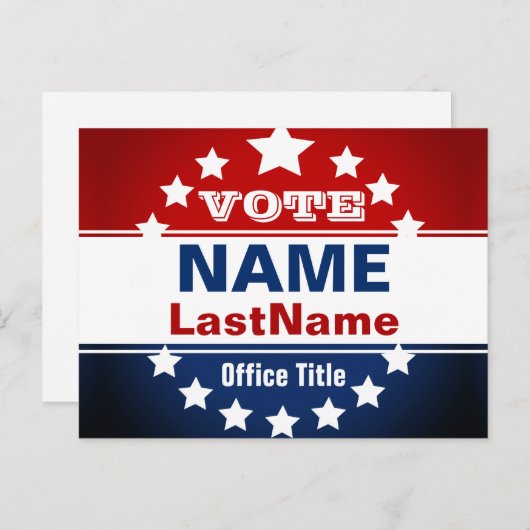 Aangepaste Sjabloon voor rode, witte en blauwe ver Briefkaart (Voorkant / Achterkant)