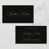 Aangepaste Sjabloon voor Script Black en Gold Prof Visitekaartje (Voorkant / Achterkant)