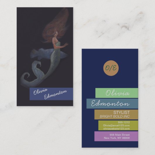 Aangepaste Sjabloon voor stijlvolle haarvervormde  Visitekaartje (Voorkant / Achterkant)