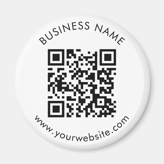 Aangepaste Sjabloon voor tekst met QR-code Magneet (Voorkant)