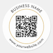 Aangepaste Sjabloon voor tekst met QR-code Ronde Sticker (Voorkant)