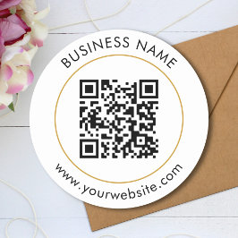 Aangepaste Sjabloon voor tekst met QR-code Ronde Sticker