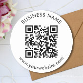 Aangepaste Sjabloon voor tekst met QR-code Ronde Sticker