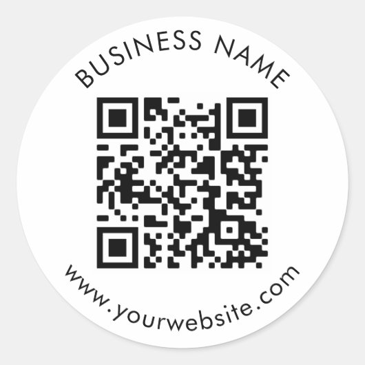 Aangepaste Sjabloon voor tekst met QR-code Ronde Sticker (Voorkant)