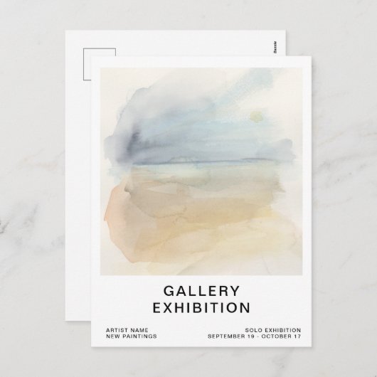 Aangepaste Sjabloon voor uitnodiging voor galerijt (Voorkant / Achterkant)