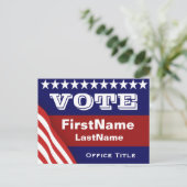 Aangepaste Sjabloon voor verkiezingscampagne Briefkaart (Staand voorkant)