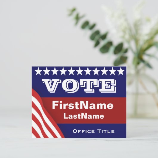 Aangepaste Sjabloon voor verkiezingscampagne Briefkaart (Staand voorkant)