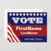 Aangepaste Sjabloon voor verkiezingscampagne Briefkaart (Voorkant / Achterkant)