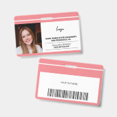 Aangepaste sjabloon voor werknemersfoto logo en ba badge (Voor- en achterkant)