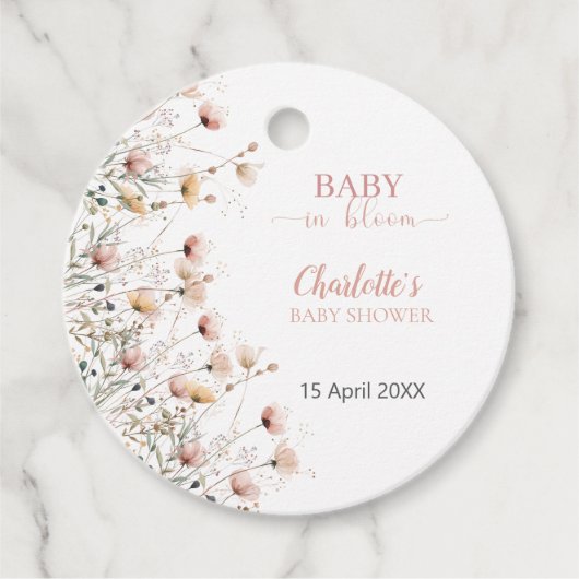aangepaste sjabloon voor wilde bloemen bloemstuk b bedankjes labels (Voorkant)