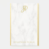 Aangepaste Sjabloon voor witte marmer Gold Script- Post-it® Notes (Voorkant)