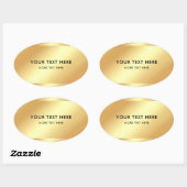 Aangepaste Sjabloon voor zwart en goud Ovale Sticker (Vel)