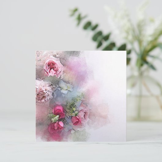 Aangepaste sjabloon watercolor kunst rozen bloemen kaart (Staand voorkant)