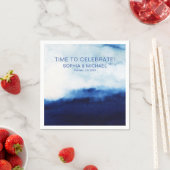 Aangepaste Sjabloon Waterverf Blue Celebration Servet (Insitu)