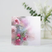 Aangepaste sjabloon waterverf kunstrozen bloemen kaart (Staand voorkant)