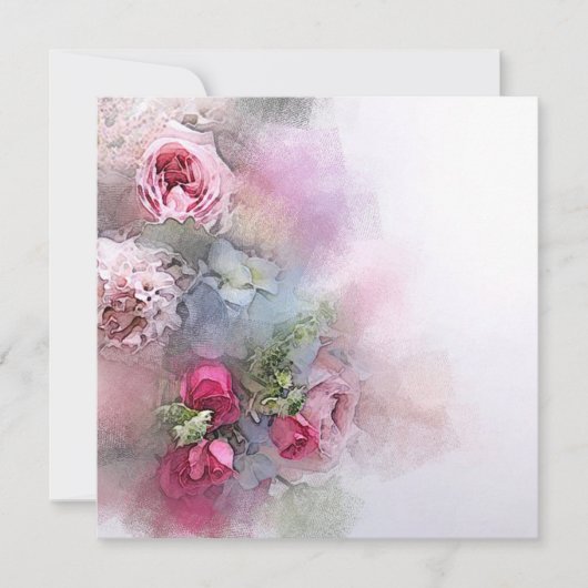 Aangepaste sjabloon waterverf kunstrozen bloemen kaart (Voorkant)