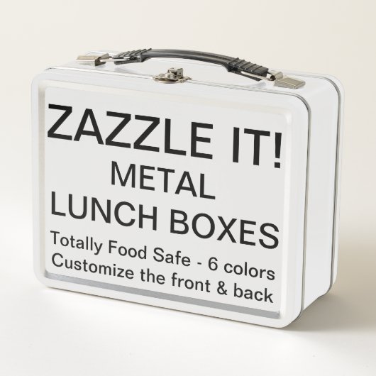 Aangepaste Sjabloon WHITE Metal Lunch Box (Voorkant)