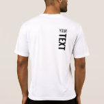 Aangepaste Sjabloon witte sport Moderne Mannen afd T-shirt<br><div class="desc">Voeg hier Jouw tekst toe in de moderne Sjabloon voor afdrukken op achterzijde Mannen sport-Tek Concurrent ActiveShart White T-Shirt.</div>