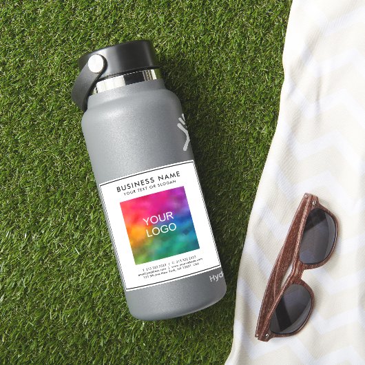Aangepaste Sjabloon Zakelijke Logo Tekst Wit Klein Sticker (HydroFlask Insitu)