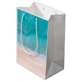 Aangepaste Sjabloon Zonnestrand Blauw Zee Zand Medium Cadeauzakje (Achterkant Gekanteld)