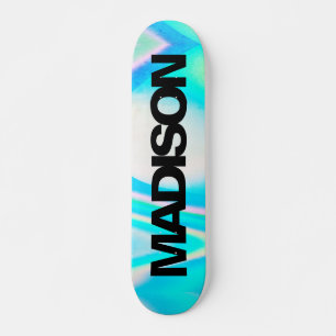 Aangepaste Skateboard naam Turquoise Blue Wave