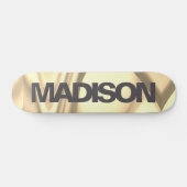 Aangepaste Skateboard Name Gold Yellow Wave (Horizontaal)