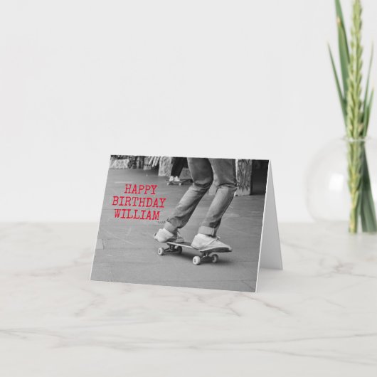 Aangepaste Skateboard Verjaardag of dank u kaart (Voorkant)