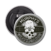 Aangepaste SkaterNAAM Skull Skateboarden Schaats Button Flesopener (Voorkant)