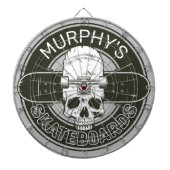 Aangepaste SkaterNAAM Skull Skateboarden Schaats Dartbord (Voorkant)