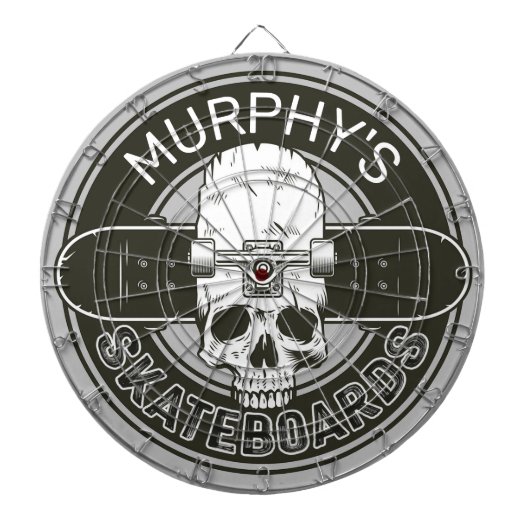 Aangepaste SkaterNAAM Skull Skateboarden Schaats Dartbord (Voorkant)