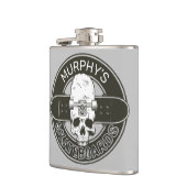 Aangepaste SkaterNAAM Skull Skateboarden Schaats Heupfles (Links)