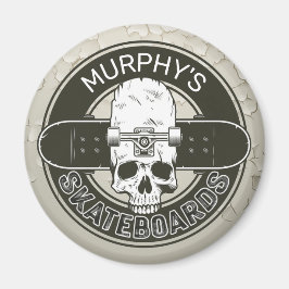 Aangepaste SkaterNAAM Skull Skateboarden Schaats Magneet